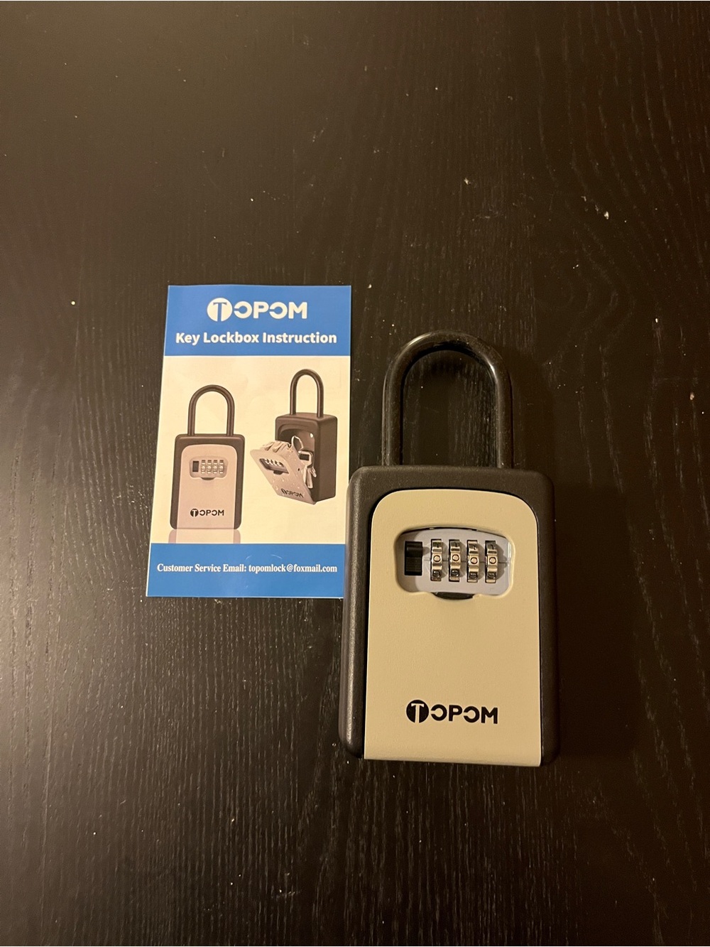 Beige and Black Combination Key Lockbox with 4-Digit Code